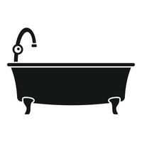 icono de bañera, estilo simple vector