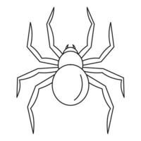 icono de araña viuda negra, estilo de esquema vector