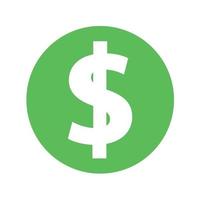 Dollar icon vector green simple