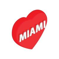 amor, miami, icono, isométrico, 3d, estilo vector