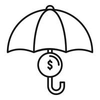 Finance umbrella icon, outline style vector