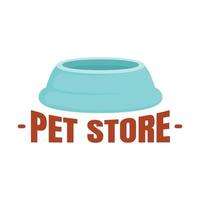 Pet store plastic plate logo, flat style vector