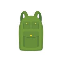 Hiking backpack icon, flat style vector