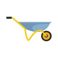 House wheelbarrow icon, flat style vector