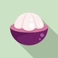 Mangosteen icon, flat style vector