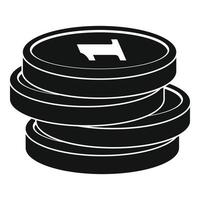 Concept coin icon, simple black style vector