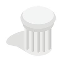 Classical column icon, isometric 3d style vector