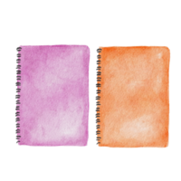 Watercolor cute pairs of notebook paper png