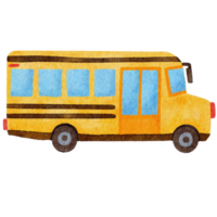 Watercolor cute school bus png