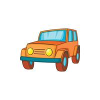 icono de jeep naranja en estilo de dibujos animados vector