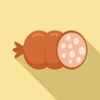 Fried sausage icon, flat style