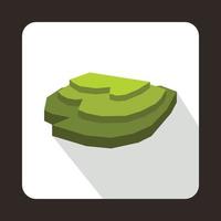 Rice field icon, flat style vector