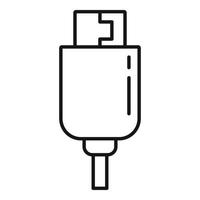 icono de cable usb del teléfono, estilo de esquema vector