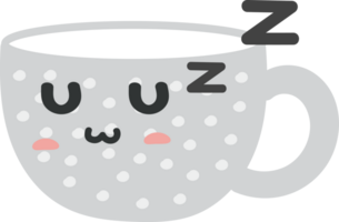 tazza di tè cartone animato personaggio ritagliare png