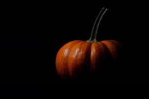 calabaza naranja sobre fondo oscuro foto