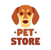 Dog pet store logo, flat style vector