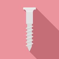 Wood screw bolt icon, flat style vector