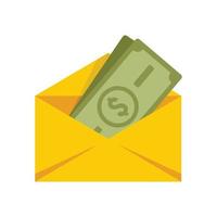 Money envelope icon, flat style vector