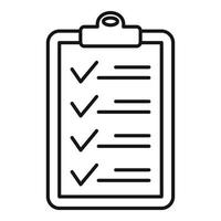 Check list icon, outline style vector