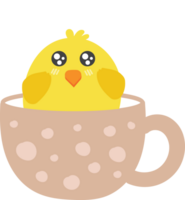 poussin sur le recadrage du personnage de dessin animé de tasse de thé png