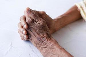 close up of hands of a elderly person photo