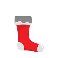 Red sock icon, flat style vector