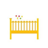 Baby bed icon, flat style vector