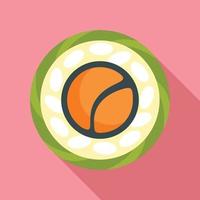 Top view sushi icon, flat style vector