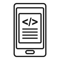 Testing smartphone software icon, outline style vector