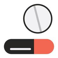 Medical pills icon, cartoon style vector