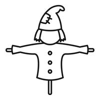 Rural scarecrow icon, outline style vector