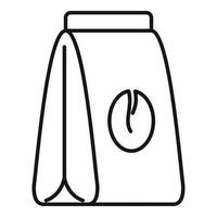 icono de paquete de café, estilo de esquema vector