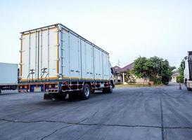 Rear and side view of Container truck photo