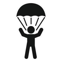 Parachute man icon, simple style vector