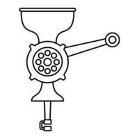 Hand meat grinder icon, outline style vector