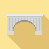 Ancient bridge icon, flat style vector