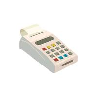 POS terminal with icon, cartoon style vector