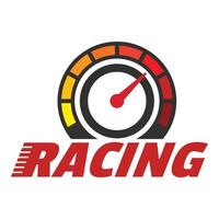 Racing dashboard logo, flat style vector