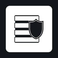 icono de seguridad de datos, estilo simple vector