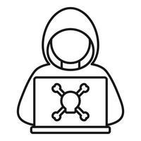 Criminal hacker icon, outline style vector