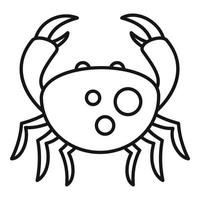 icono de cangrejo de mar, estilo de esquema vector