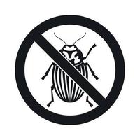 No potato beetle sign icon, simple style vector