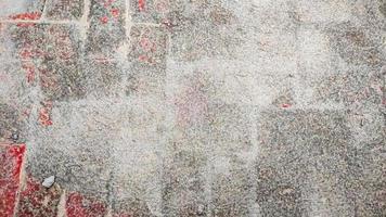 Old red brick wall in the loft interior photo