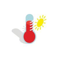 Thermometer indicates high temperature icon vector