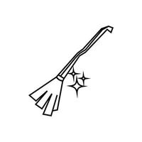 Magic broom icon, outline style vector