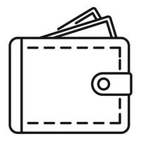 Personal wallet icon, outline style vector