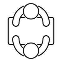 Table people conversation icon, outline style vector