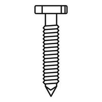 Screw-bolt head icon, outline style vector