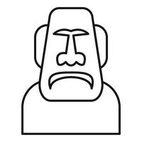 Spirituality moai head icon, outline style vector