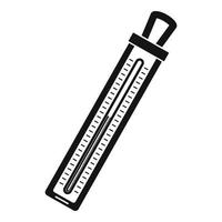 Old thermometer icon, simple style vector